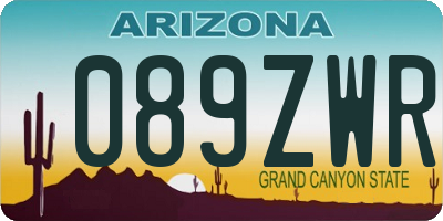 AZ license plate 089ZWR