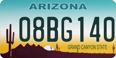 AZ license plate 08BG140