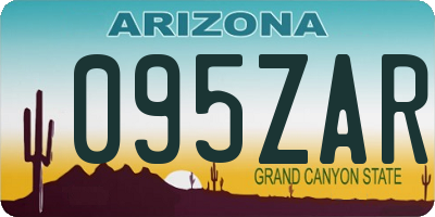 AZ license plate 095ZAR