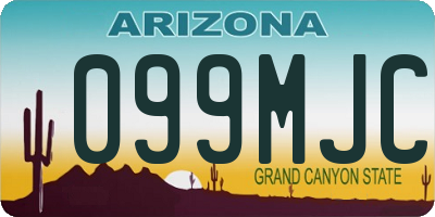 AZ license plate 099MJC