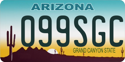 AZ license plate 099SGC