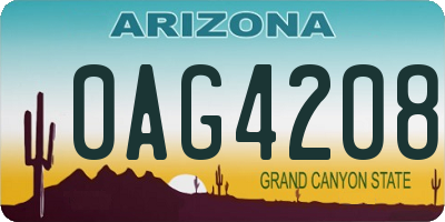 AZ license plate 0AG4208