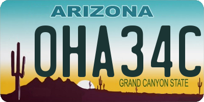 AZ license plate 0HA34C