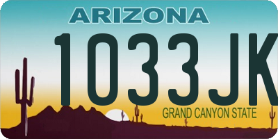 AZ license plate 1033JK