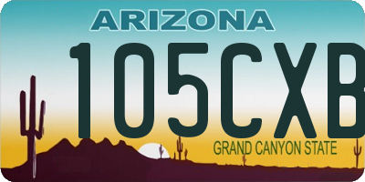 AZ license plate 105CXB