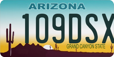 AZ license plate 109DSX