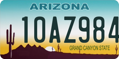 AZ license plate 10AZ984