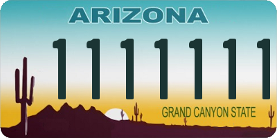 AZ license plate 1111111