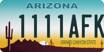 AZ license plate 1111AFK