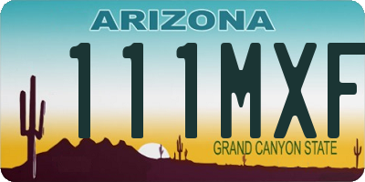 AZ license plate 111MXF