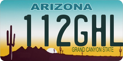 AZ license plate 112GHL