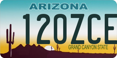 AZ license plate 120ZCE