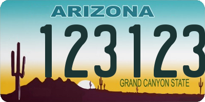 AZ license plate 123123