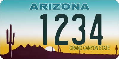 AZ license plate 1234