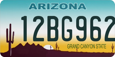 AZ license plate 12BG962