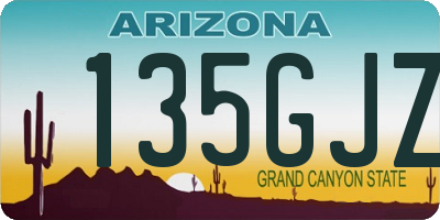 AZ license plate 135GJZ