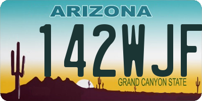 AZ license plate 142WJF