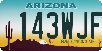 AZ license plate 143WJF