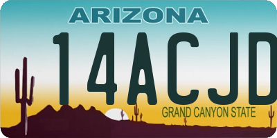 AZ license plate 14ACJD