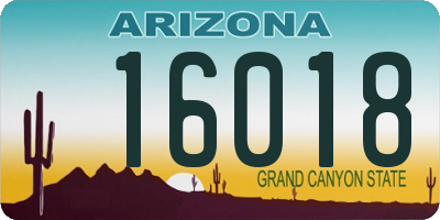 AZ license plate 16018