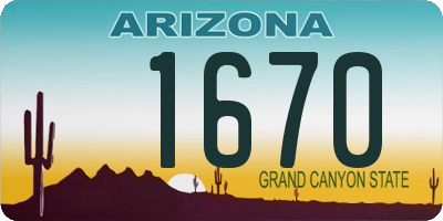 AZ license plate 1670