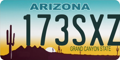 AZ license plate 173SXZ