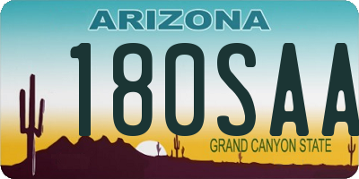 AZ license plate 180SAA