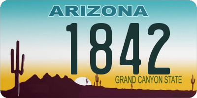 AZ license plate 1842