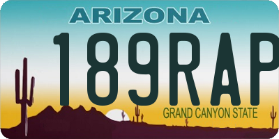 AZ license plate 189RAP