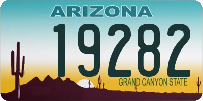 AZ license plate 19282