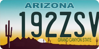 AZ license plate 192ZSV