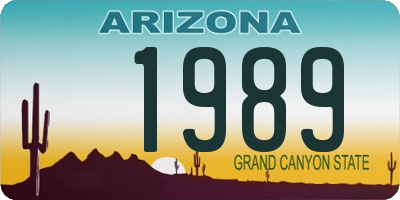 AZ license plate 1989