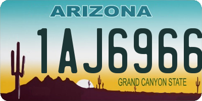 AZ license plate 1AJ6966