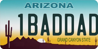 AZ license plate 1BADDAD