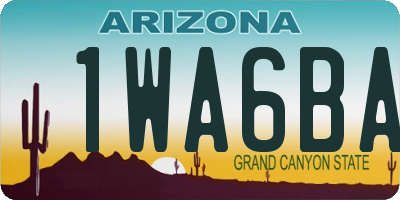 AZ license plate 1WA6BA