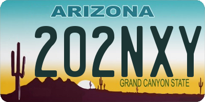 AZ license plate 202NXY