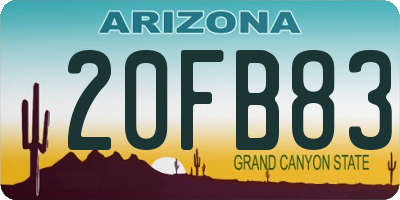 AZ license plate 20FB83