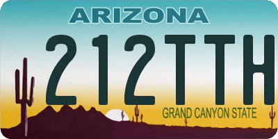 AZ license plate 212TTH