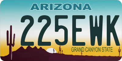 AZ license plate 225EWK