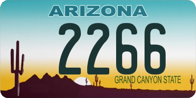 AZ license plate 2266