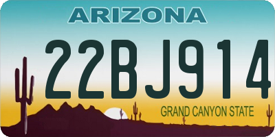 AZ license plate 22BJ914
