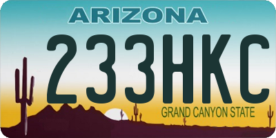 AZ license plate 233HKC