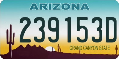 AZ license plate 239153D