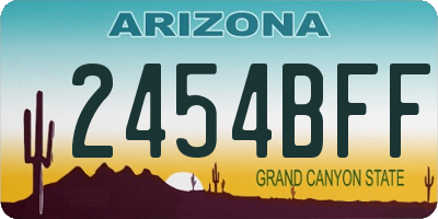 AZ license plate 2454BFF