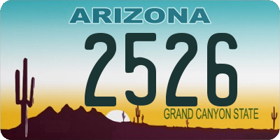 AZ license plate 2526