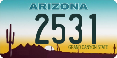 AZ license plate 2531