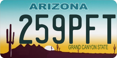 AZ license plate 259PFT