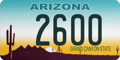 AZ license plate 2600