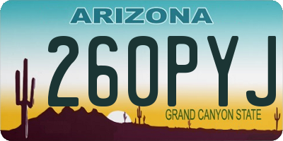 AZ license plate 260PYJ