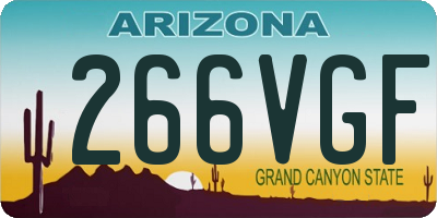 AZ license plate 266VGF